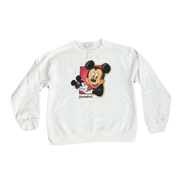 Vintage Mickey Disneyland Mickey Mouse Sweatshirt White - Picture 1 of 15